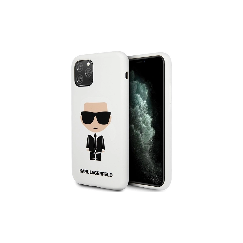 Hurtownia GSM - Etui Karl Lagerfeld KLHCN65SLFKWH Apple iPhone 11 Pro Max hardcase bílý/white Silicone Iconic - KLD301WHT - {ean13} - Hurt