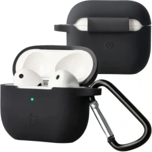 Silikonowe etui z karabińczykiem Bizon Case Headphone Silicone do Apple AirPods 3 czarne