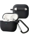 Silikonowe etui z karabińczykiem Bizon Case Headphone Silicone do Apple AirPods 3 czarne