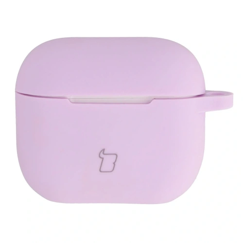 Silikonowe etui z karabińczykiem Bizon Case Headphone Silicone do Apple AirPods 3 lawendowe