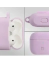 Silikonowe etui z karabińczykiem Bizon Case Headphone Silicone do Apple AirPods 3 lawendowe