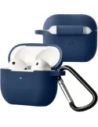 Silikonowe etui z karabińczykiem Bizon Case Headphone Silicone do Apple AirPods 3 granatowe
