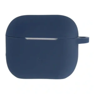 Silikonowe etui z karabińczykiem Bizon Case Headphone Silicone do Apple AirPods 3 granatowe