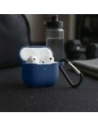 Silikonowe etui z karabińczykiem Bizon Case Headphone Silicone do Apple AirPods 3 granatowe
