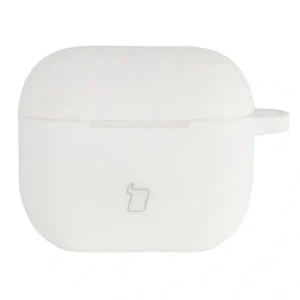 Silikonowe etui z karabińczykiem Bizon Case Headphone Silicone do Apple AirPods 3 białe
