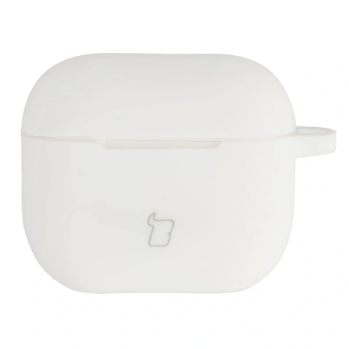 Silikonowe etui z karabińczykiem Bizon Case Headphone Silicone do Apple AirPods 3 białe