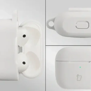 Silikonowe etui z karabińczykiem Bizon Case Headphone Silicone do Apple AirPods 3 białe
