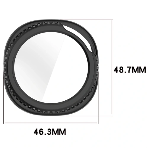 Etui ze szkłem do zegarka Bizon Case+Glass Watch do Samsung Galaxy Watch 8 Classic 46mm czarne