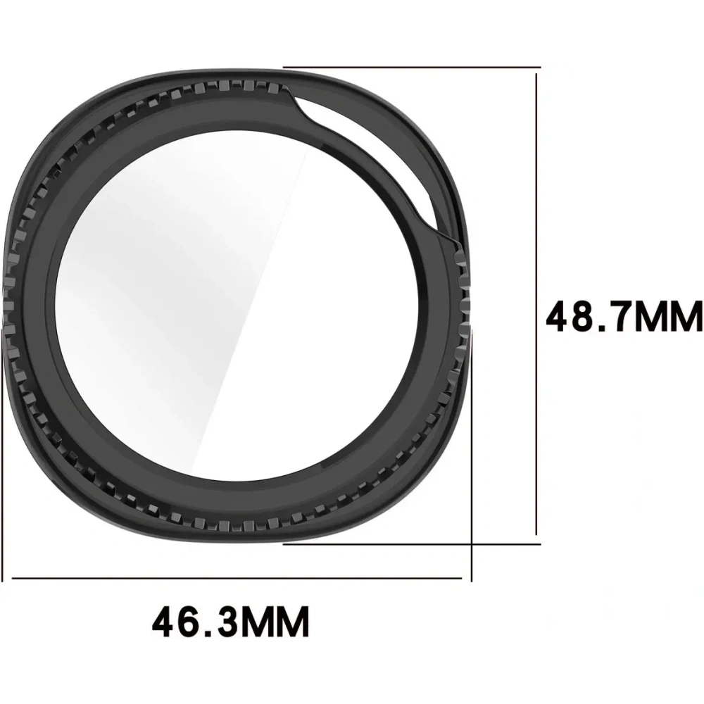 Etui ze szkłem do zegarka Bizon Case+Glass Watch do Samsung Galaxy Watch 8 Classic 46mm czarne