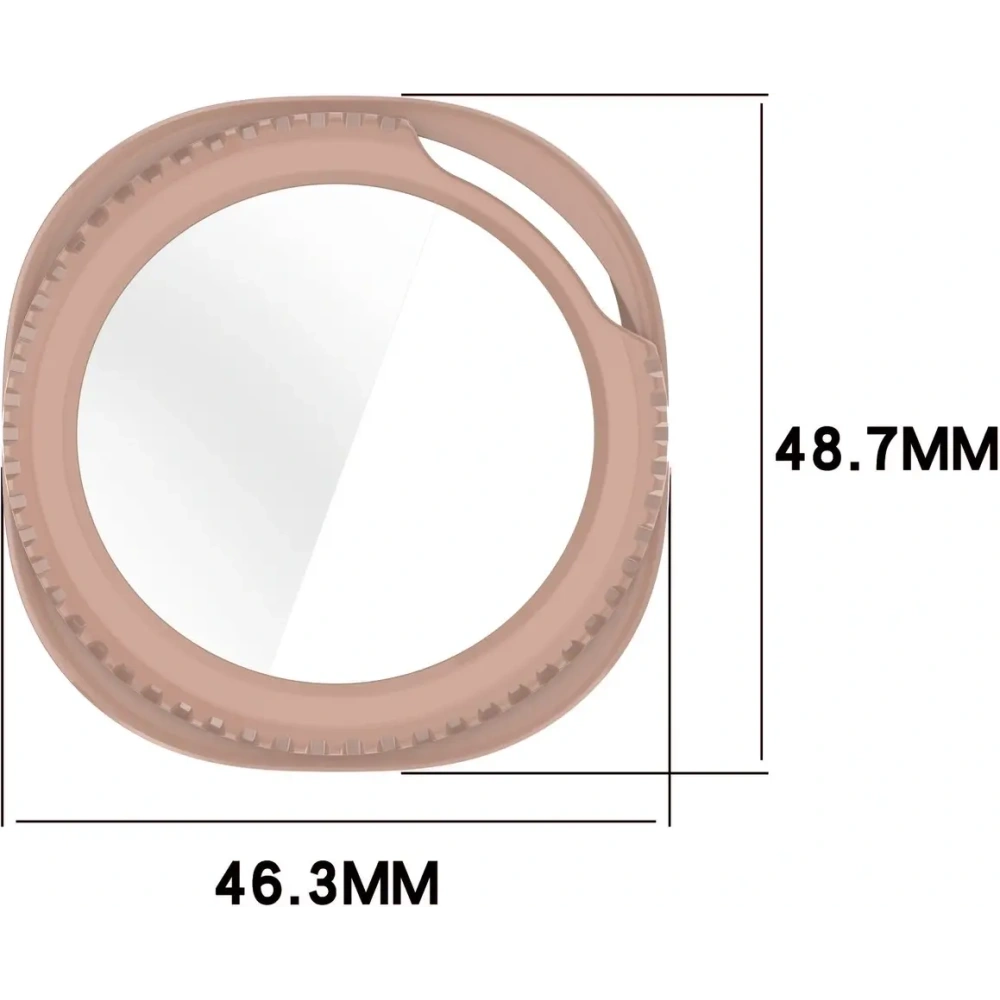 Etui ze szkłem do zegarka Bizon Case+Glass Watch do Samsung Galaxy Watch 8 Classic 46mm różowe