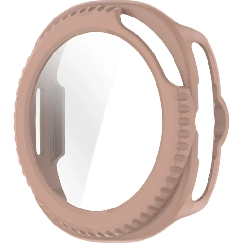 Etui ze szkłem do zegarka Bizon Case+Glass Watch do Samsung Galaxy Watch 8 Classic 46mm różowe