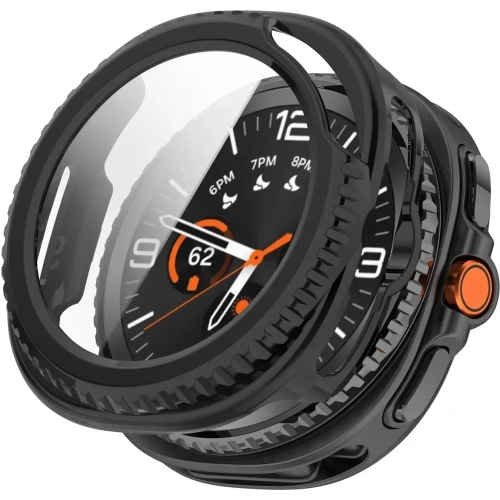 Etui ze szkłem do zegarka Bizon Case+Glass Watch do Samsung Galaxy Watch 8 Classic 46mm czarne