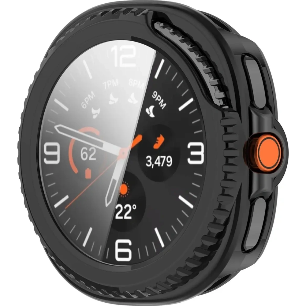 Etui ze szkłem do zegarka Bizon Case+Glass Watch do Samsung Galaxy Watch 8 Classic 46mm czarne