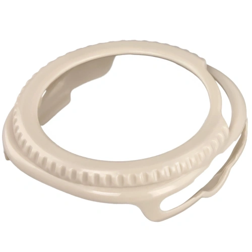 Etui ze szkłem do zegarka Bizon Case+Glass Watch do Samsung Galaxy Watch 8 Classic 46mm beżowe