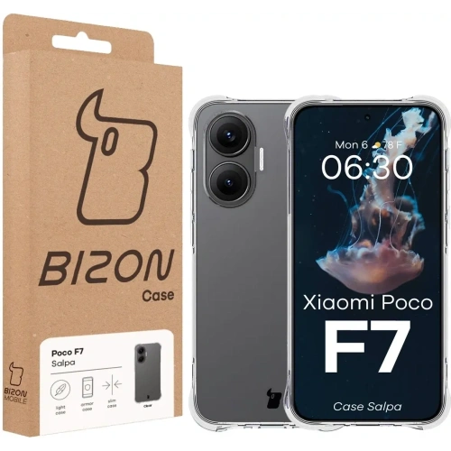 Elastyczne etui Bizon Case Salpa do Xiaomi POCO F7 przezroczyste
