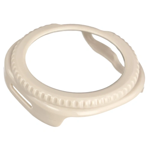 Etui ze szkłem do zegarka Bizon Case+Glass Watch do Samsung Galaxy Watch 8 Classic 46mm beżowe