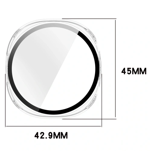 Etui ze szkłem do zegarka Bizon Case+Glass Watch do Samsung Galaxy Watch 8 40mm przeźroczyste