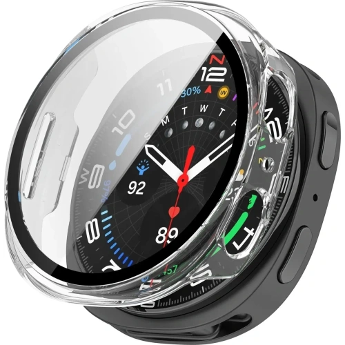 Etui ze szkłem do zegarka Bizon Case+Glass Watch do Samsung Galaxy Watch 8 40mm przeźroczyste