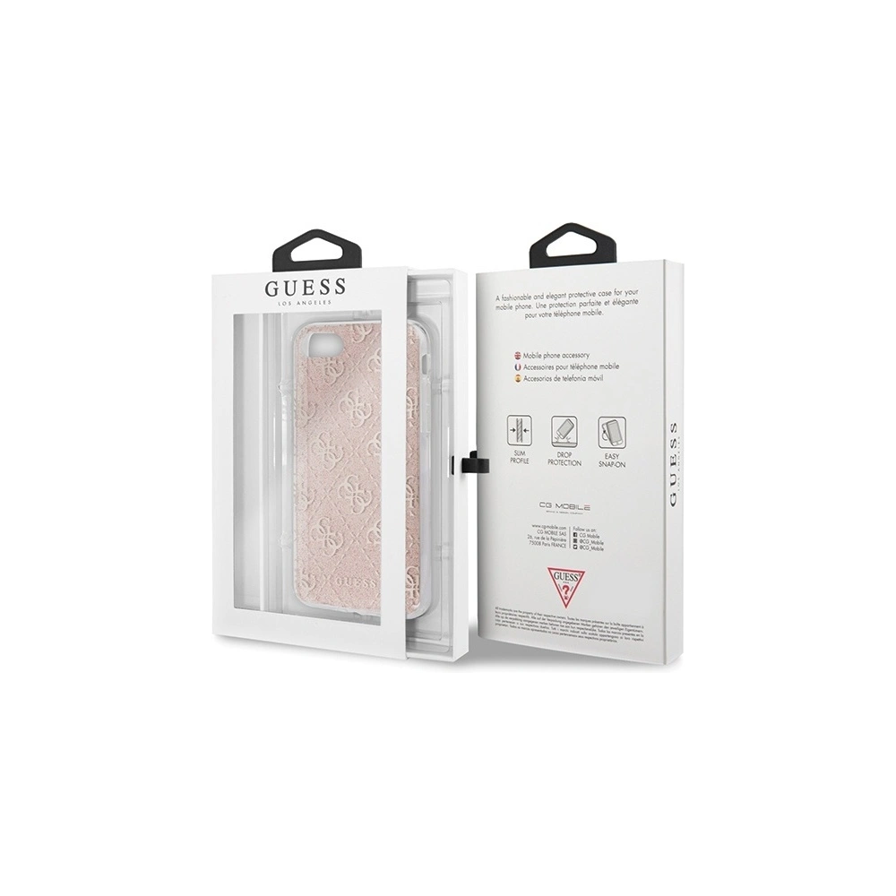 Wholesale Guess GUHCI8PCU4GLPI Apple iPhone SE 2022/SE 2020/8/7 pink hard case 4G Glitter - GUE526PNK - {ean13} - Hurt