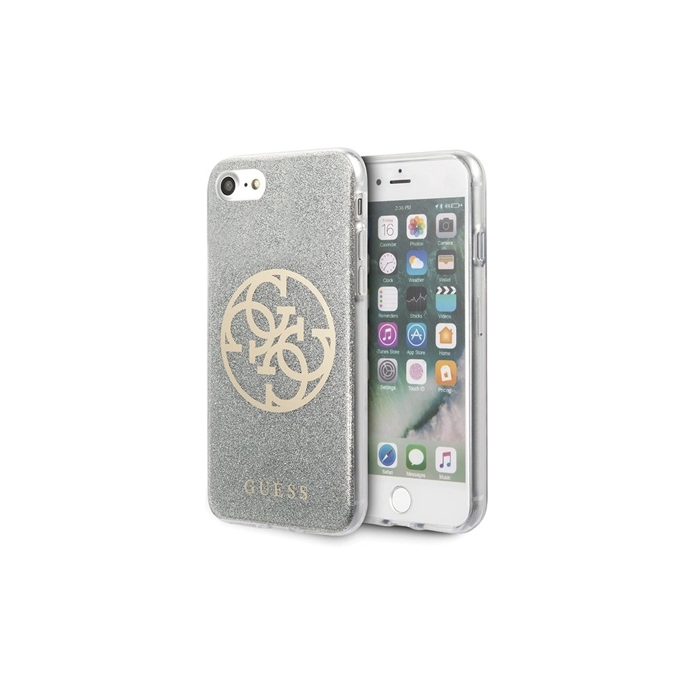 Wholesale Guess GUHCI8PCUGLLG Apple iPhone SE 2022/SE 2020/8/7 light grey hard case Glitter 4G Circle Logo - GUE527GRY - {ean13} - Hurt