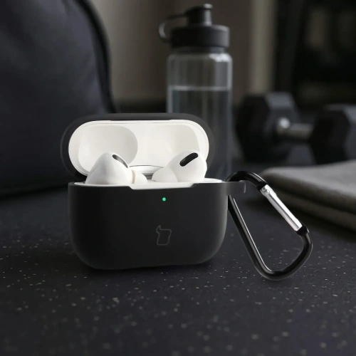 Silikonowe etui z karabińczykiem Bizon Case Headphone Silicone do Apple AirPods Pro 2 czarne