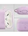 Silikonowe etui z karabińczykiem Bizon Case Headphone Silicone do Apple AirPods Pro 2 lawendowe