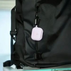 Silikonowe etui z karabińczykiem Bizon Case Headphone Silicone do Apple AirPods Pro 2 lawendowe