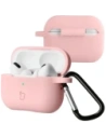 Silikonowe etui z karabińczykiem Bizon Case Headphone Silicone do Apple AirPods Pro 2 jasnoróżowe