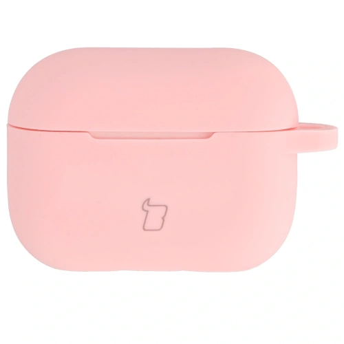 Silikonowe etui z karabińczykiem Bizon Case Headphone Silicone do Apple AirPods Pro 2 jasnoróżowe