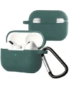 Silikonowe etui z karabińczykiem Bizon Case Headphone Silicone do Apple AirPods Pro 2 ciemnozielone