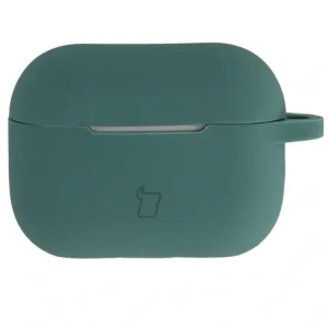 Silikonowe etui z karabińczykiem Bizon Case Headphone Silicone do Apple AirPods Pro 2 ciemnozielone