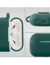 Silikonowe etui z karabińczykiem Bizon Case Headphone Silicone do Apple AirPods Pro 2 ciemnozielone
