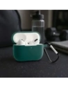 Silikonowe etui z karabińczykiem Bizon Case Headphone Silicone do Apple AirPods Pro 2 ciemnozielone