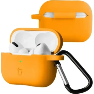 Silikonowe etui z karabińczykiem Bizon Case Headphone Silicone do Apple AirPods Pro 2 marchewkowe