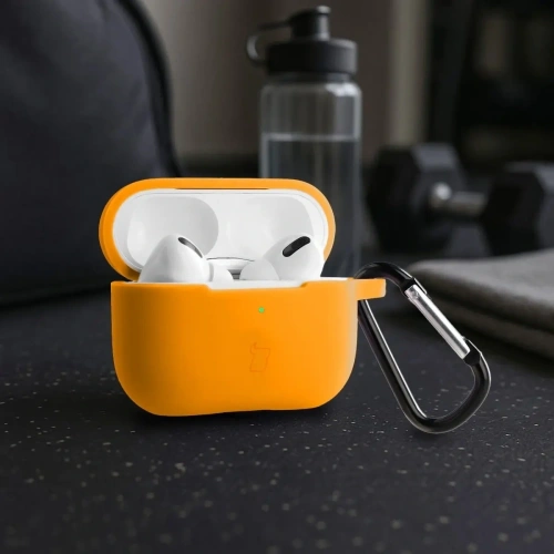 Silikonowe etui z karabińczykiem Bizon Case Headphone Silicone do Apple AirPods Pro 2 marchewkowe