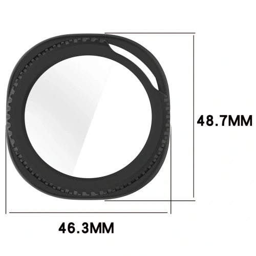 Etui ze szkłem do zegarka Bizon Case+Glass Watch do Samsung Galaxy Watch 8 Classic 46mm matowe czarne