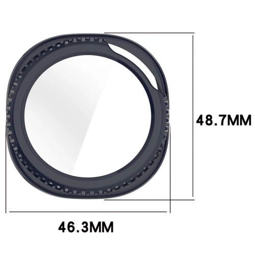 Etui ze szkłem do zegarka Bizon Case+Glass Watch do Samsung Galaxy Watch 8 Classic 46mm niebieskie