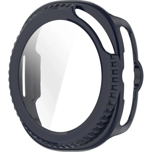 Etui ze szkłem do zegarka Bizon Case+Glass Watch do Samsung Galaxy Watch 8 Classic 46mm niebieskie