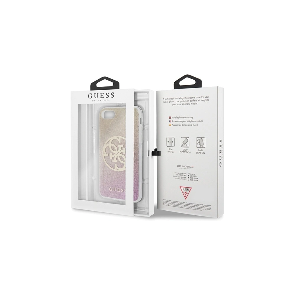 Hurtownia GSM - Etui Guess GUHCI8PCUGLPGG Apple iPhone SE 2022/SE 2020/8/7 rosa-gold/gold pink Hartschale Glitter Gradient 4G Circle Logo - GUE528RS - {ean13} - Hurt