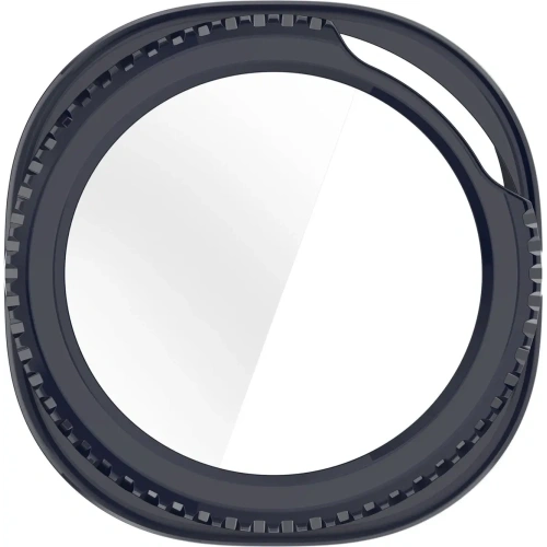 Etui ze szkłem do zegarka Bizon Case+Glass Watch do Samsung Galaxy Watch 8 Classic 46mm niebieskie