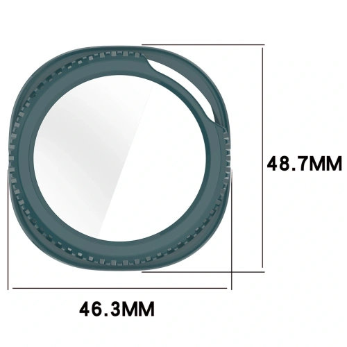 Etui ze szkłem do zegarka Bizon Case+Glass Watch do Samsung Galaxy Watch 8 Classic 46mm zielone