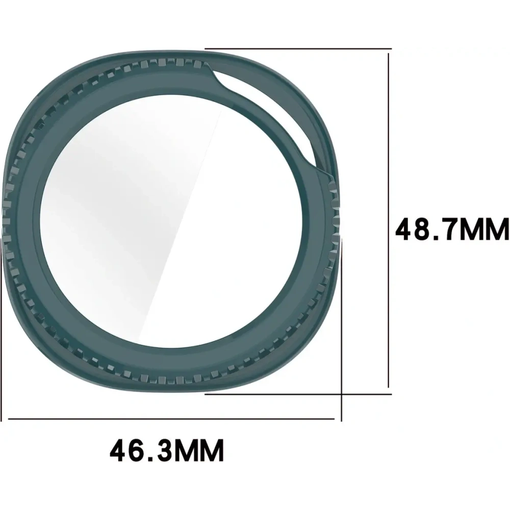 Etui ze szkłem do zegarka Bizon Case+Glass Watch do Samsung Galaxy Watch 8 Classic 46mm zielone