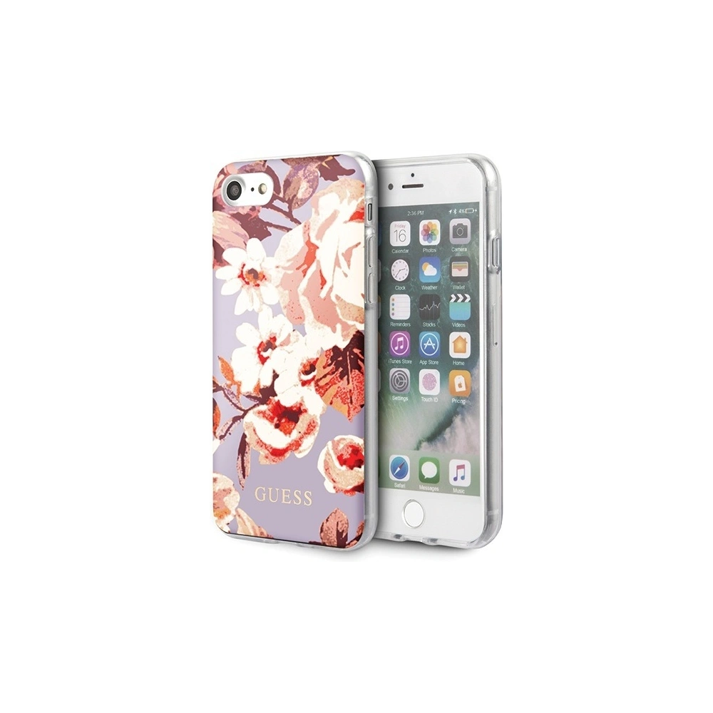 Hurtownia GSM - Etui Guess GUHCI8PCUTRFL02 Apple iPhone SE 2022/SE 2020/8/7 lila/lilac N°2 Flower Collection Shiny - GUE530LIC - {ean13} - Hurt