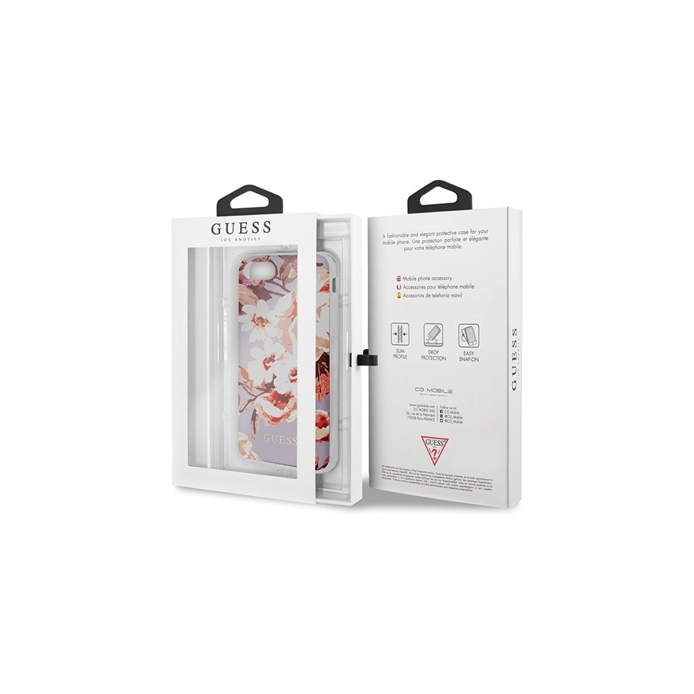 Hurtownia GSM - Etui Guess GUHCI8PCUTRFL02 Apple iPhone SE 2022/SE 2020/8/7 lila/lilac N°2 Flower Collection Shiny - GUE530LIC - {ean13} - Hurt