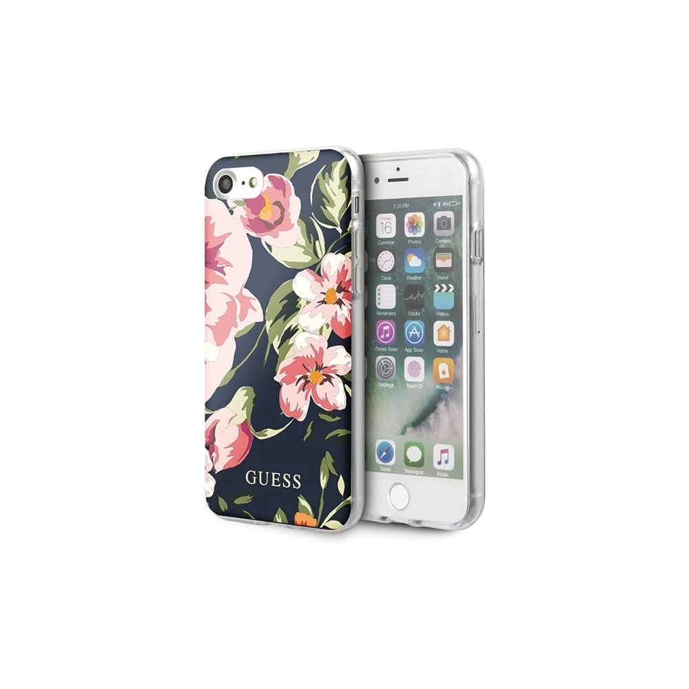 Hurtownia GSM - Etui Guess GUHCI8PCUTRFL03 Apple iPhone SE 2022/SE 2020/8/7 granátový/navy N°3 Flower Collection Shiny - GUE531NAV - {ean13} - Hurt