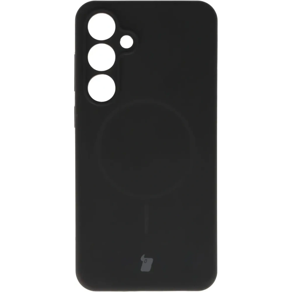 Silikonowe etui z pierścieniem magnetycznym Bizon Soft Case Magnetic do Samsung Galaxy S24+ Plus czarne