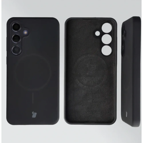 Silikonowe etui z pierścieniem magnetycznym Bizon Soft Case Magnetic do Samsung Galaxy S24+ Plus czarne