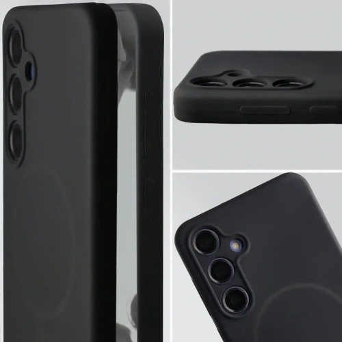 Silikonowe etui z pierścieniem magnetycznym Bizon Soft Case Magnetic do Samsung Galaxy S24+ Plus czarne