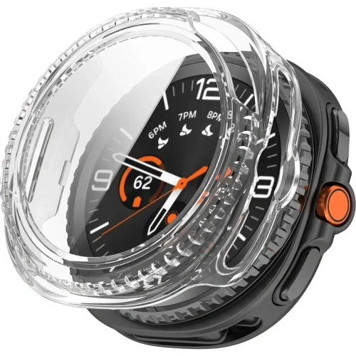 Etui ze szkłem do zegarka Bizon Case+Glass Watch do Samsung Galaxy Watch 8 Classic 46mm przezroczyste