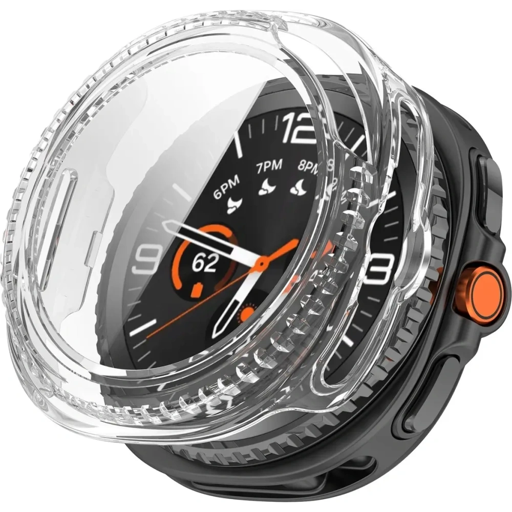 Etui ze szkłem do zegarka Bizon Case+Glass Watch do Samsung Galaxy Watch 8 Classic 46mm przezroczyste